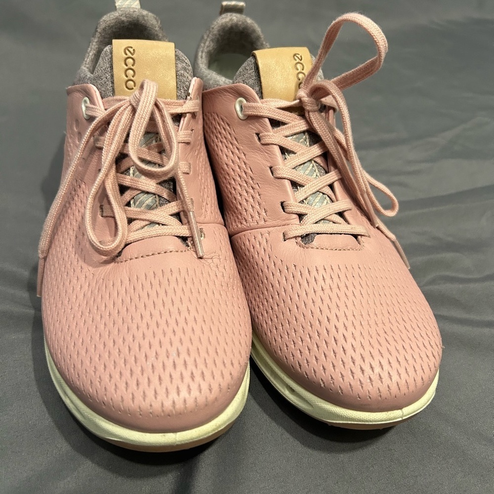 ECCO Womens Golf Cool Pro in Silver Pink Size 37 E-DTS Leather Womens Size 6/6.5 - Picture 2 of 12